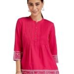 Women's Printed Straight Cotton Short Kurti